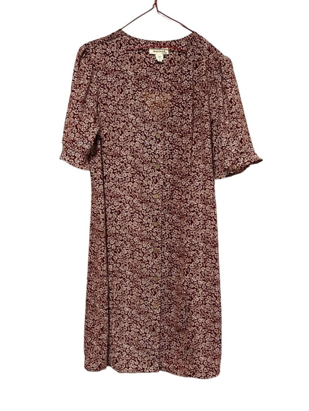 Monteau LA Ruffle Short Sleeve Dress Size L Cottagecore